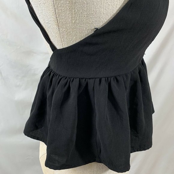 Deep V Neck Crop Top Peplum Top Size Small Silence + Noise Sleeveless - Picture 2 of 10